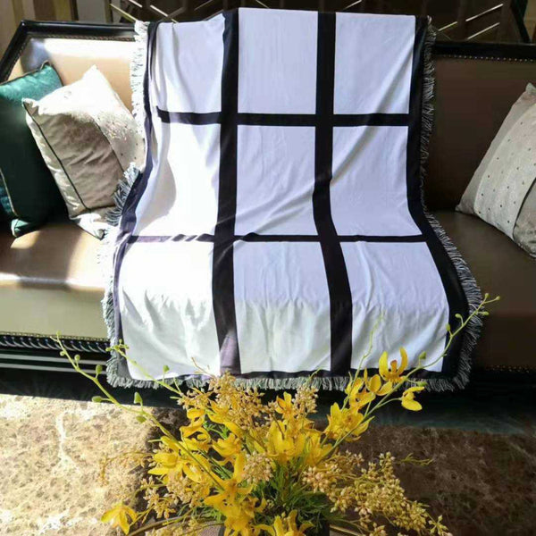 9 panel plush sublimation throw blanket
