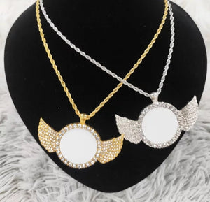 Blinged Wing Sublimation Necklace